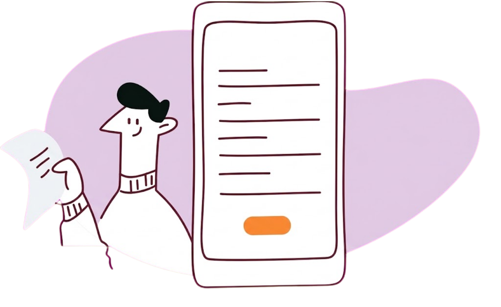 Adviser completing an application form on a phone