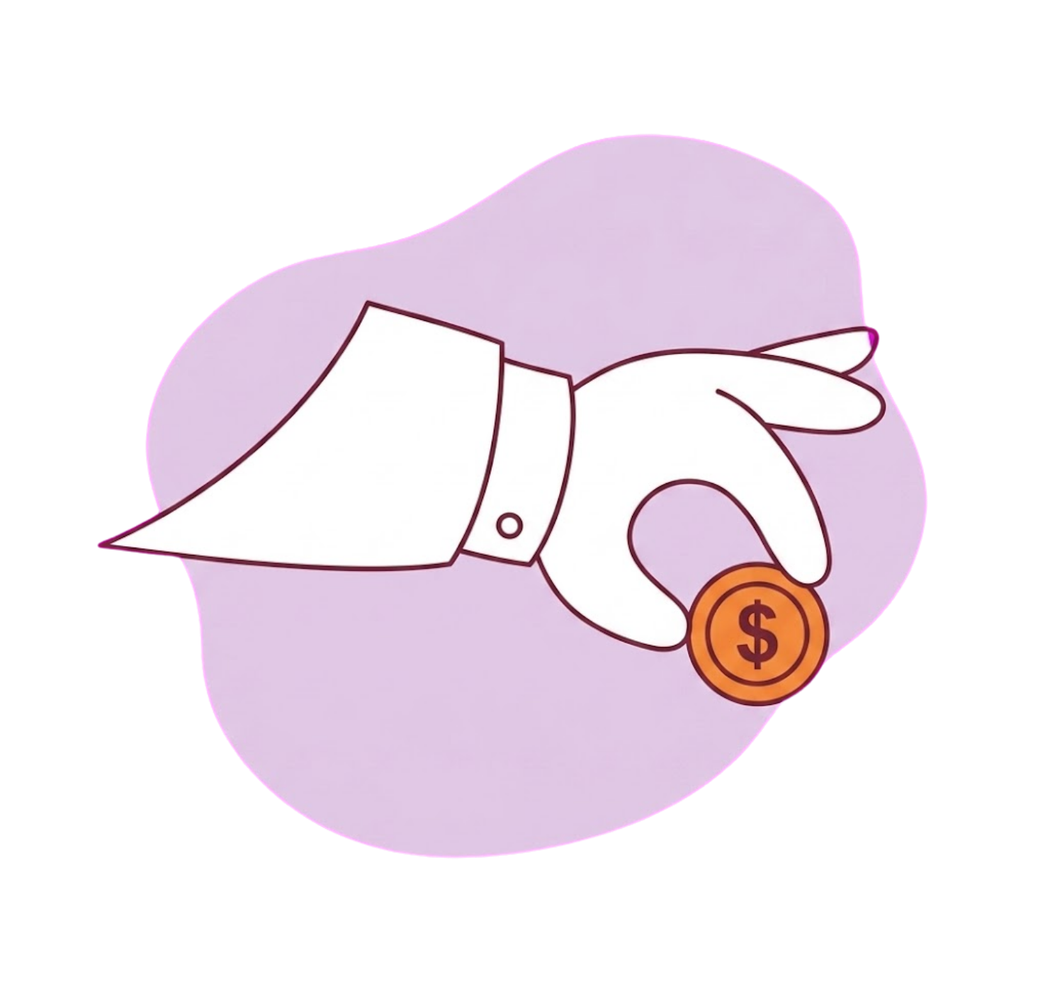 Hand holding a coin