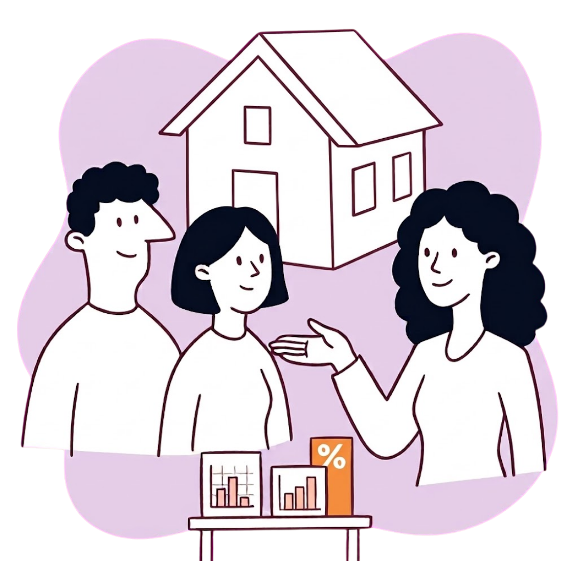 A couple reviewing home loan options with a mortgage adviser