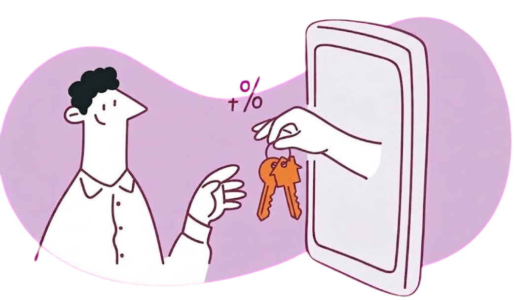 Receiving house keys through a phone screen